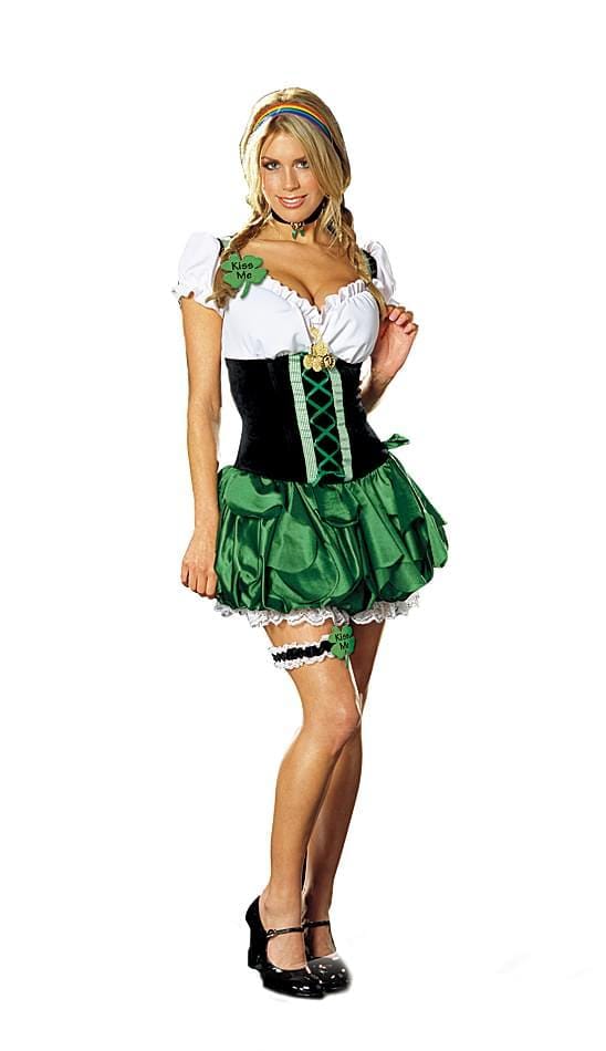 Sexy Maid St. Patricks Day Good Luck Charm Costume Adult