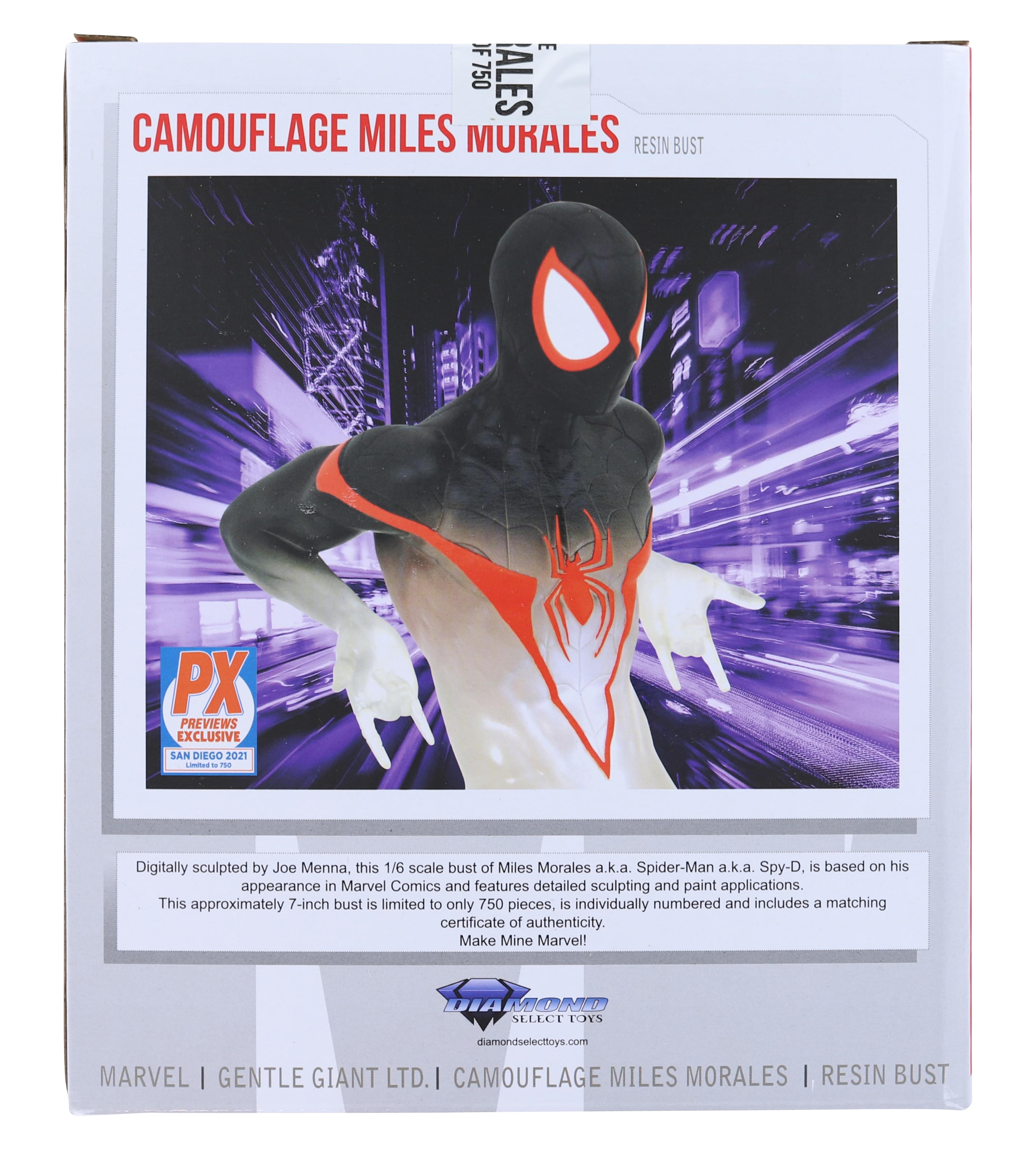 Marvel Spider-Man Camouflage Miles Morales Exclusive 7 Inch Resin Bust