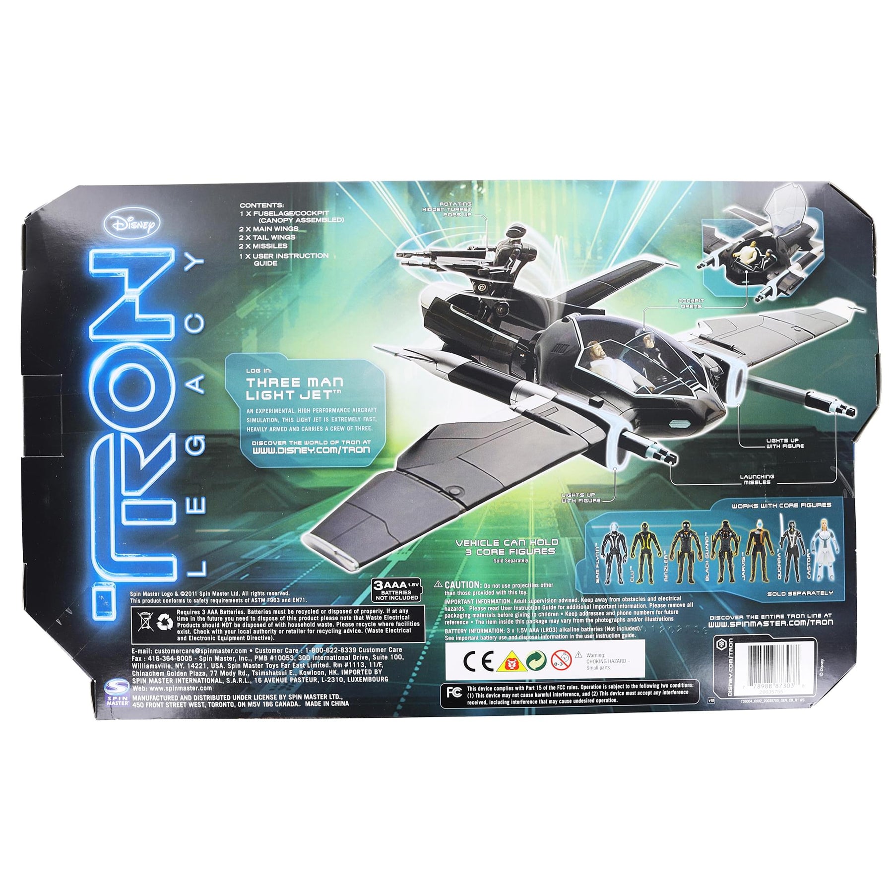 Tron Legacy 3 Man Light Jet Vehicle | For Use With 4 Inch Action Figures