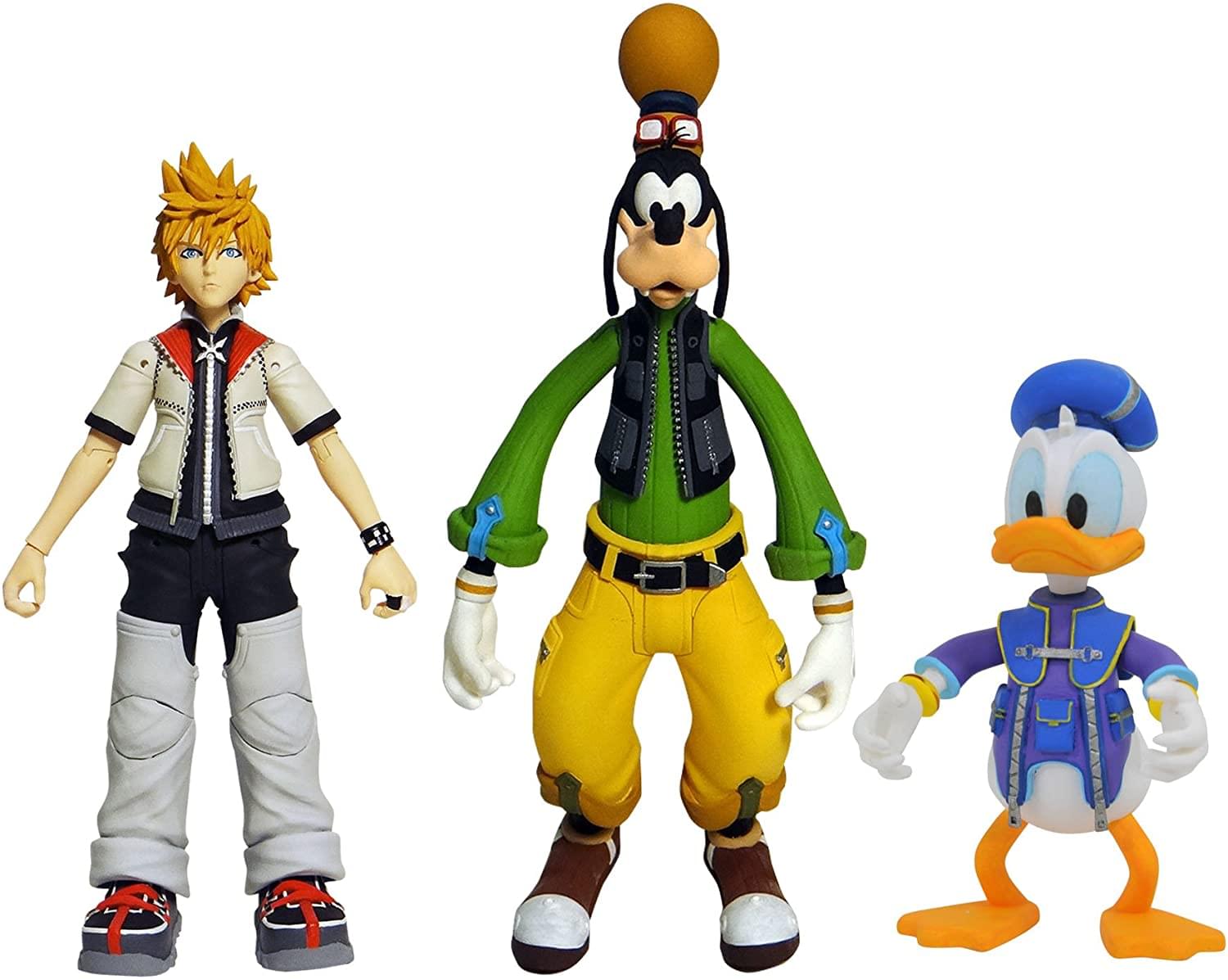 Disney Kingdom Hearts Series 2 Select: Roxas, Donald Duck, & Goofy 3-Pack