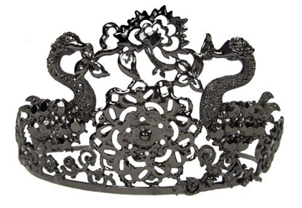 Jeweled Black Tiara Costume Crown