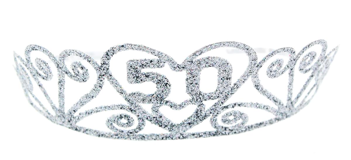 Birthday "50" Silver Spakle Tiara Adult Crown