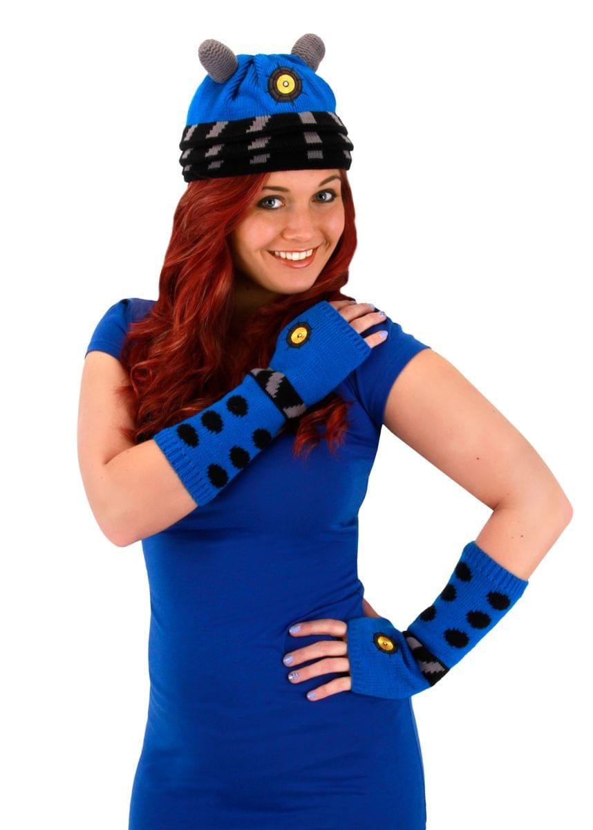 Doctor Who Dalek Blue Beanie Hat Adult Costume Accessory
