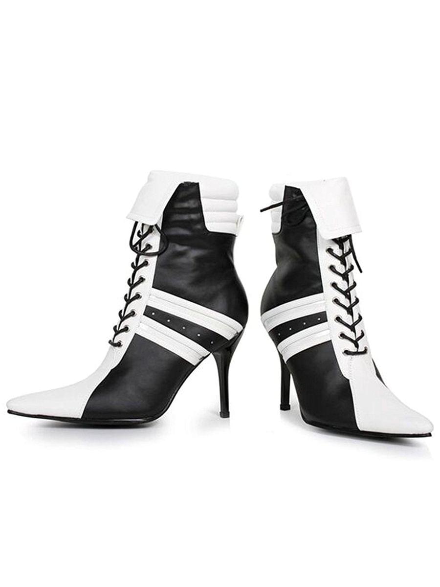 Womens Black And White Referee Costume Boots
