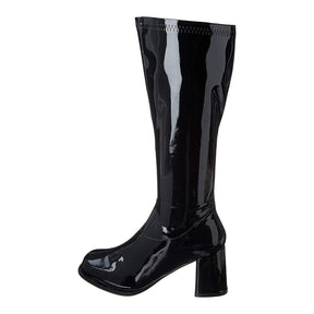 3" Gogo Boots Black with Zipper