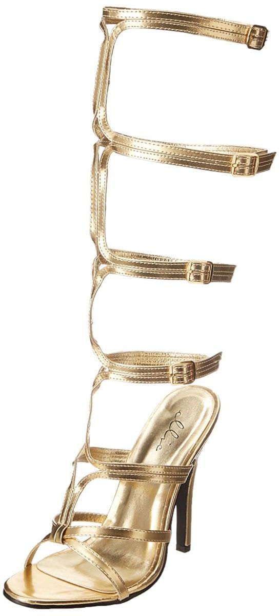 Gold Strap Up Women's Costume Sandals, Gold
