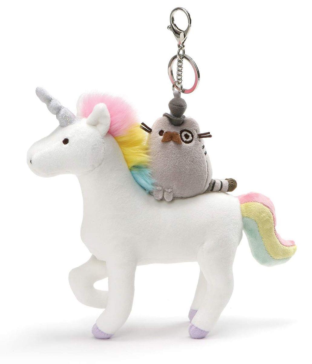 Fancy Pusheen on Unicorn 8.5-Inch Deluxe Plush Keychain