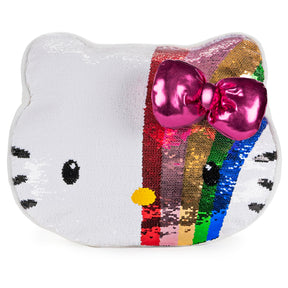 Hello Kitty 11.75 Inch Color Changing Rainbow Sequin Pillow Plush