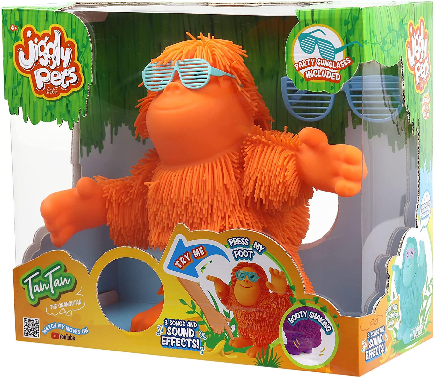 Jiggly Pets Orange Tan-Tan the Orangutan Electronic Toy With Movement and Sound