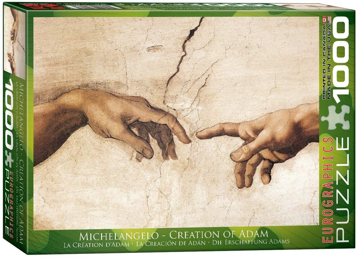 Creation of Adam Detail by Michelangelo 1000 Piece Jigsaw Puzzle