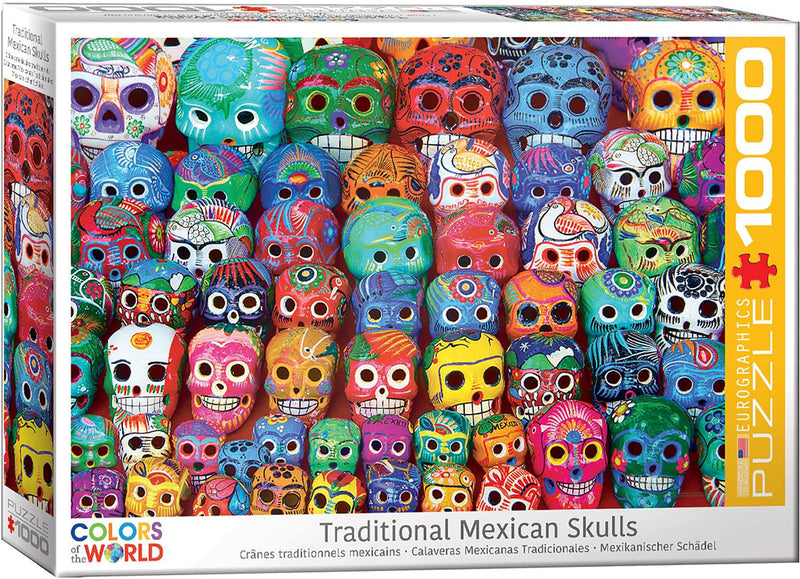 Traditional Mexican Skulls 1000 Piece Jigsaw Puzzle | Free Shipping