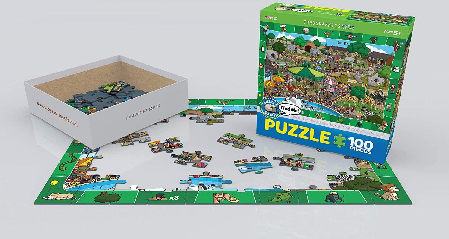 A Day at the Zoo 100 Piece Spot & Find Jigsaw Puzzle