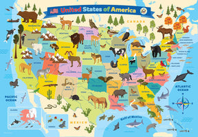 Illustrated Map of the United States of America 100 Piece Jigsaw Puzzle