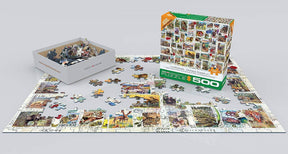 Wildlife Vintage Stamps 500 Piece Jigsaw Puzzle