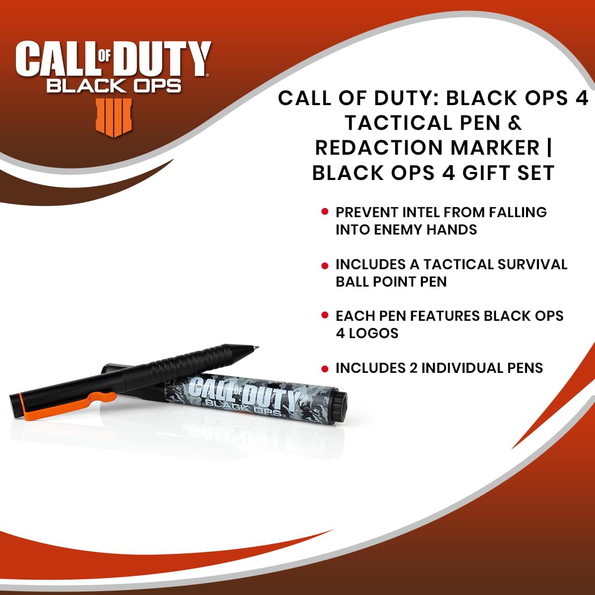 Call of Duty: Black Ops 4 Tactical Pen & Redaction Marker | Black Ops 4 Gift Set
