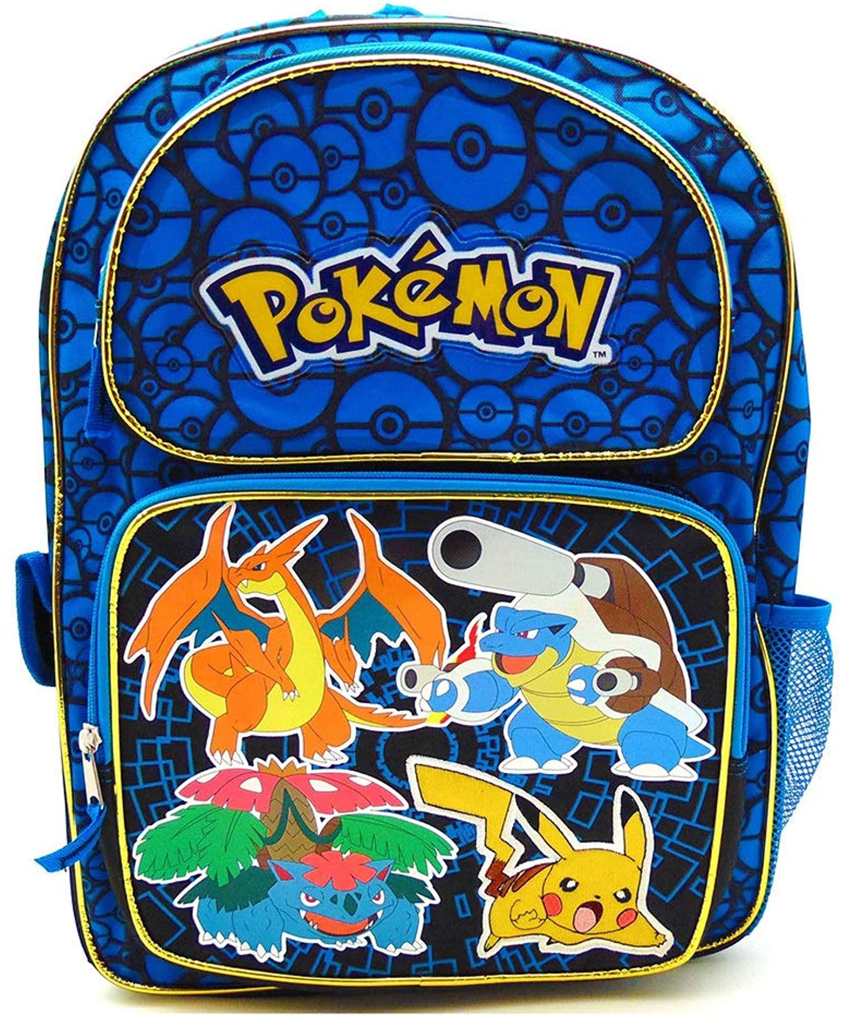 Pokemon Large Blue 16 Inch Backpack