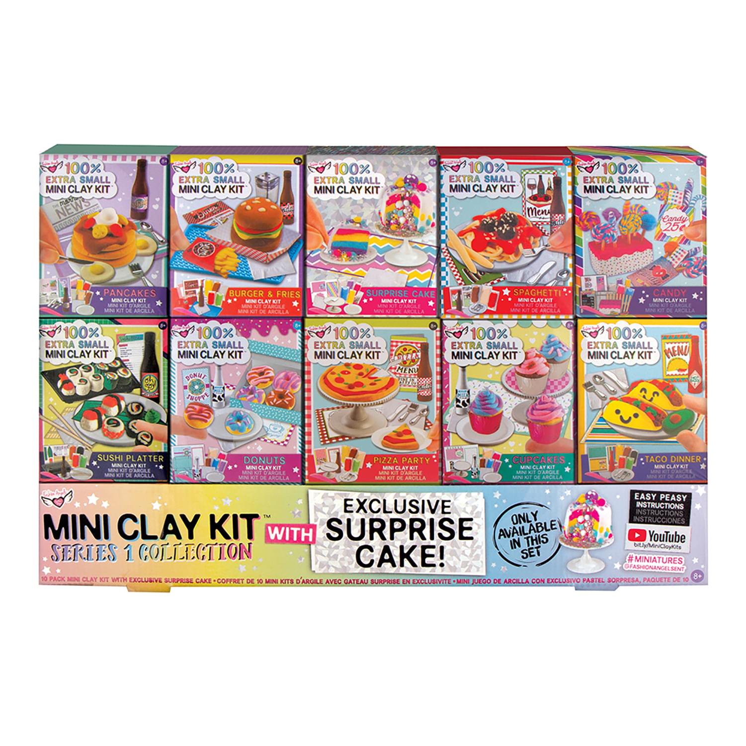 Fashion Angels 100% Extra Small Mini Clay Kit | 10 Tiny Food Clay Kits