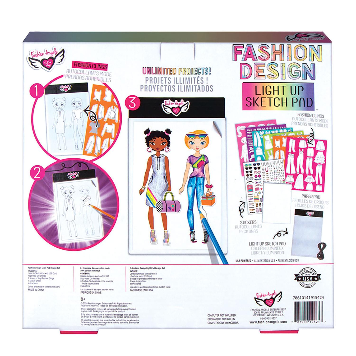 Fashion Angels Fashion Design Light-Up LED Sketch Pad Set
