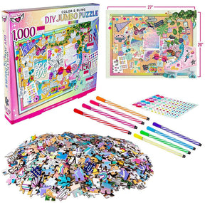 Fashion Angels Color & Bling Jumbo 1000 Piece Jigsaw Puzzle Design Kit