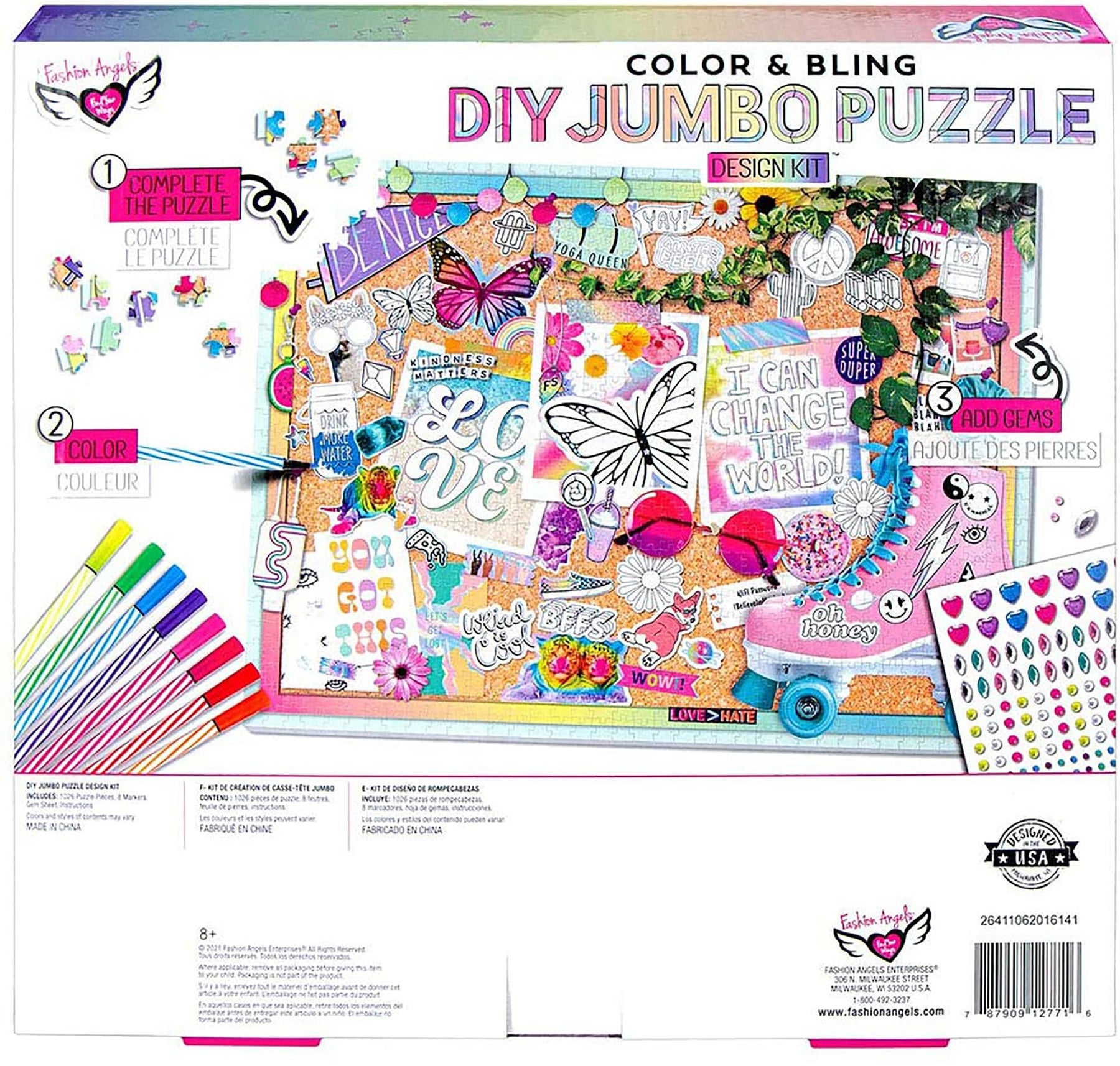 Fashion Angels Color & Bling Jumbo 1000 Piece Jigsaw Puzzle Design Kit