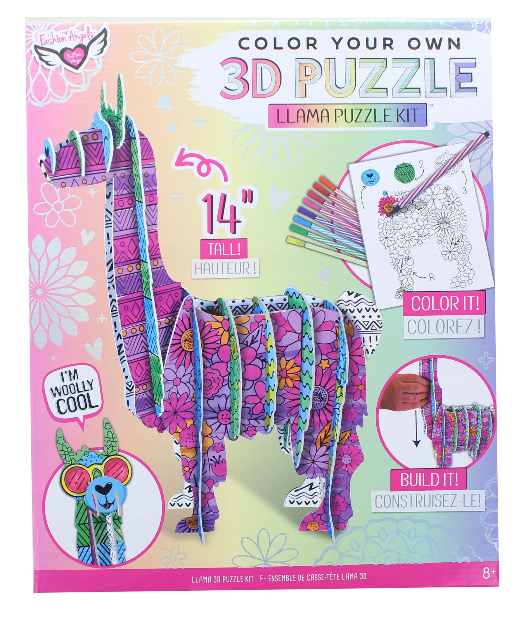 Fashion Angels Color This 3D Llama Puzzle