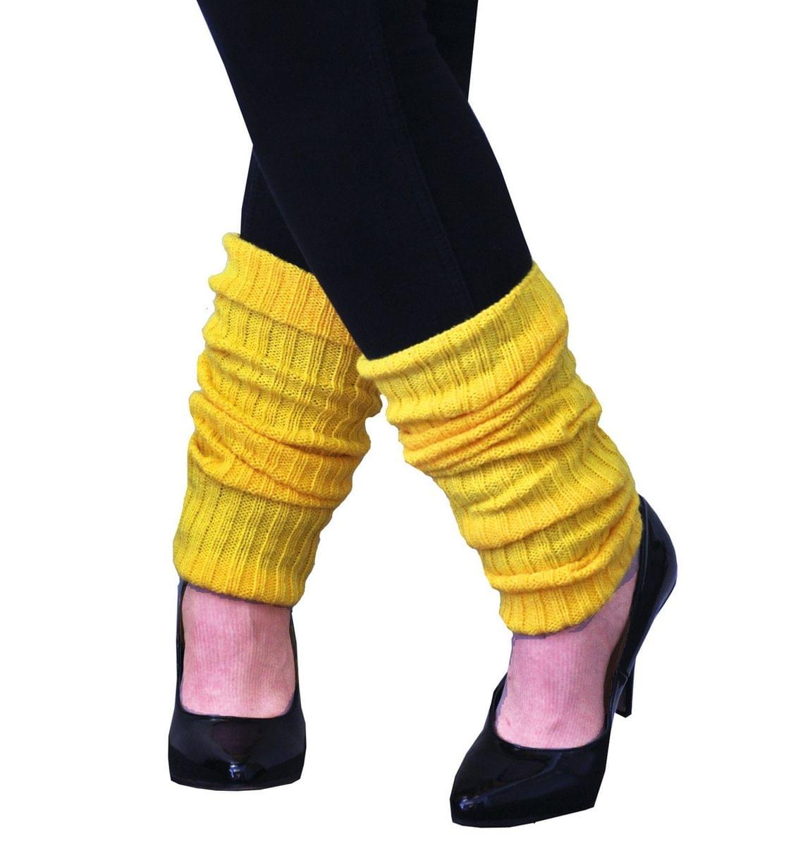 Adult Costume Leg Warmers, Neon Yellow