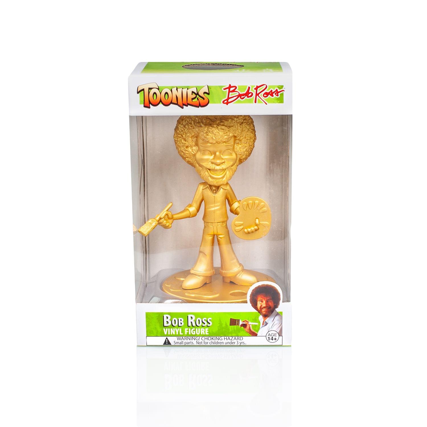 Bob Ross Happy Tree Collectible 6" Figure Statue by Toonies - Gold Variant Version