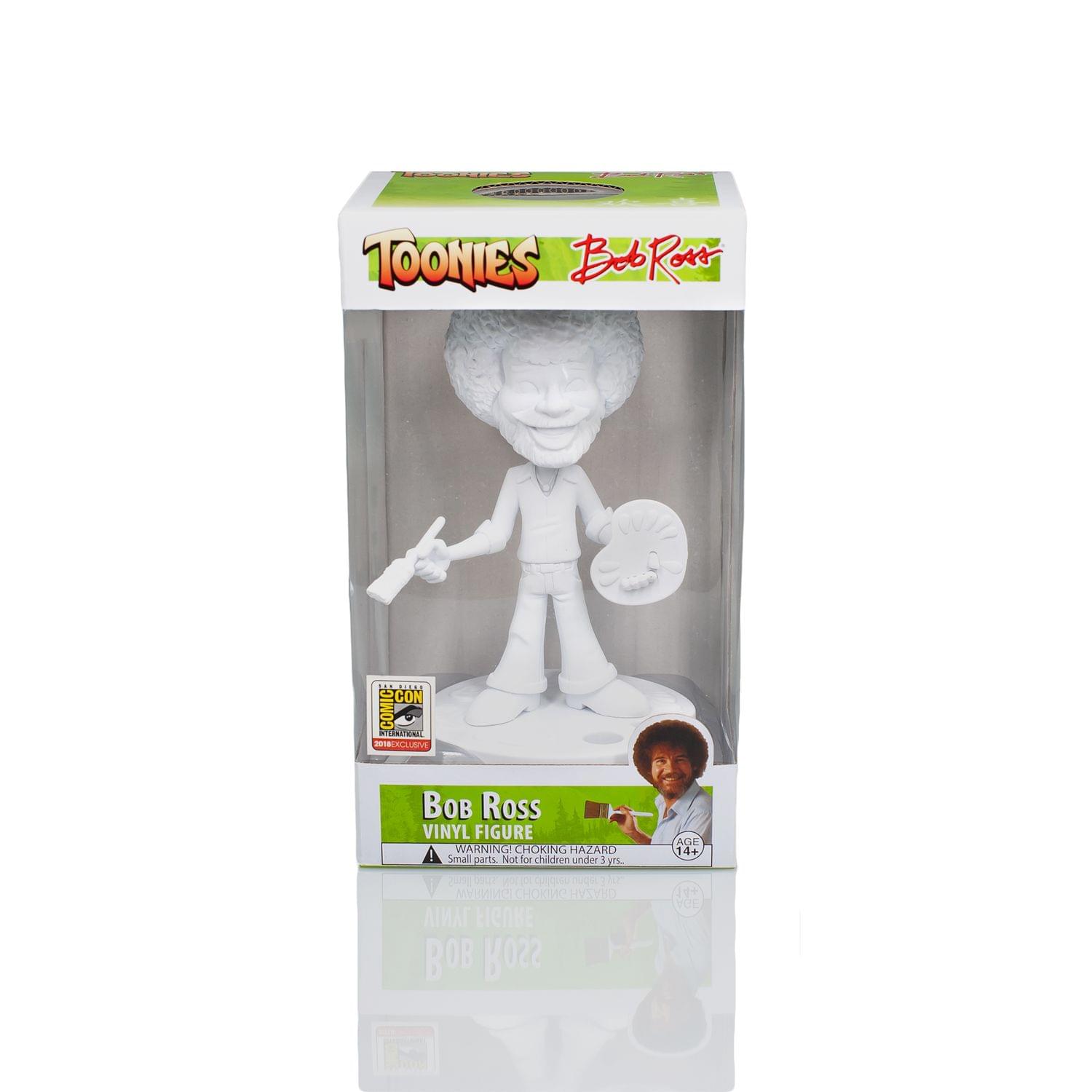 TOONIES "PAINT YOUR OWN" BOB ROSS 6.5" VINYL FIGURE COLLECTIBLE | WHITE VARIANT