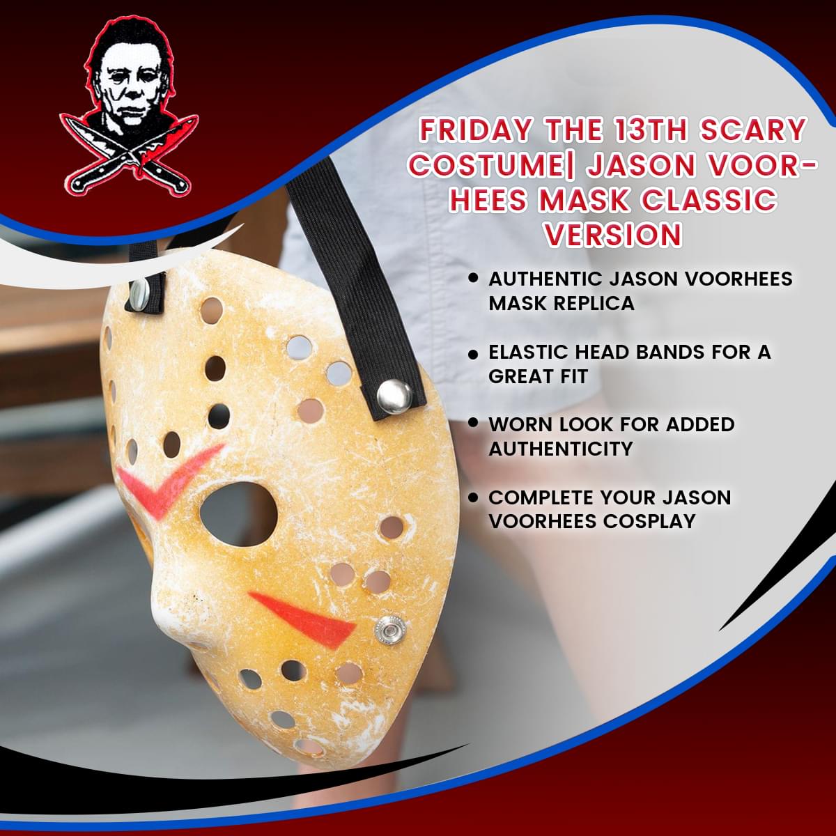 Friday the 13th Scary Costume| Jason Voorhees Mask Classic Version