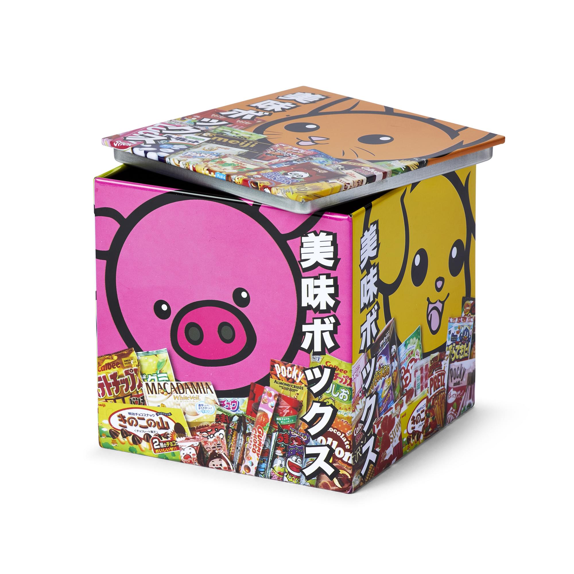 Dagashi Anime Otaku Japanese Snacks 4 x 4 Inch Tin Storage Box