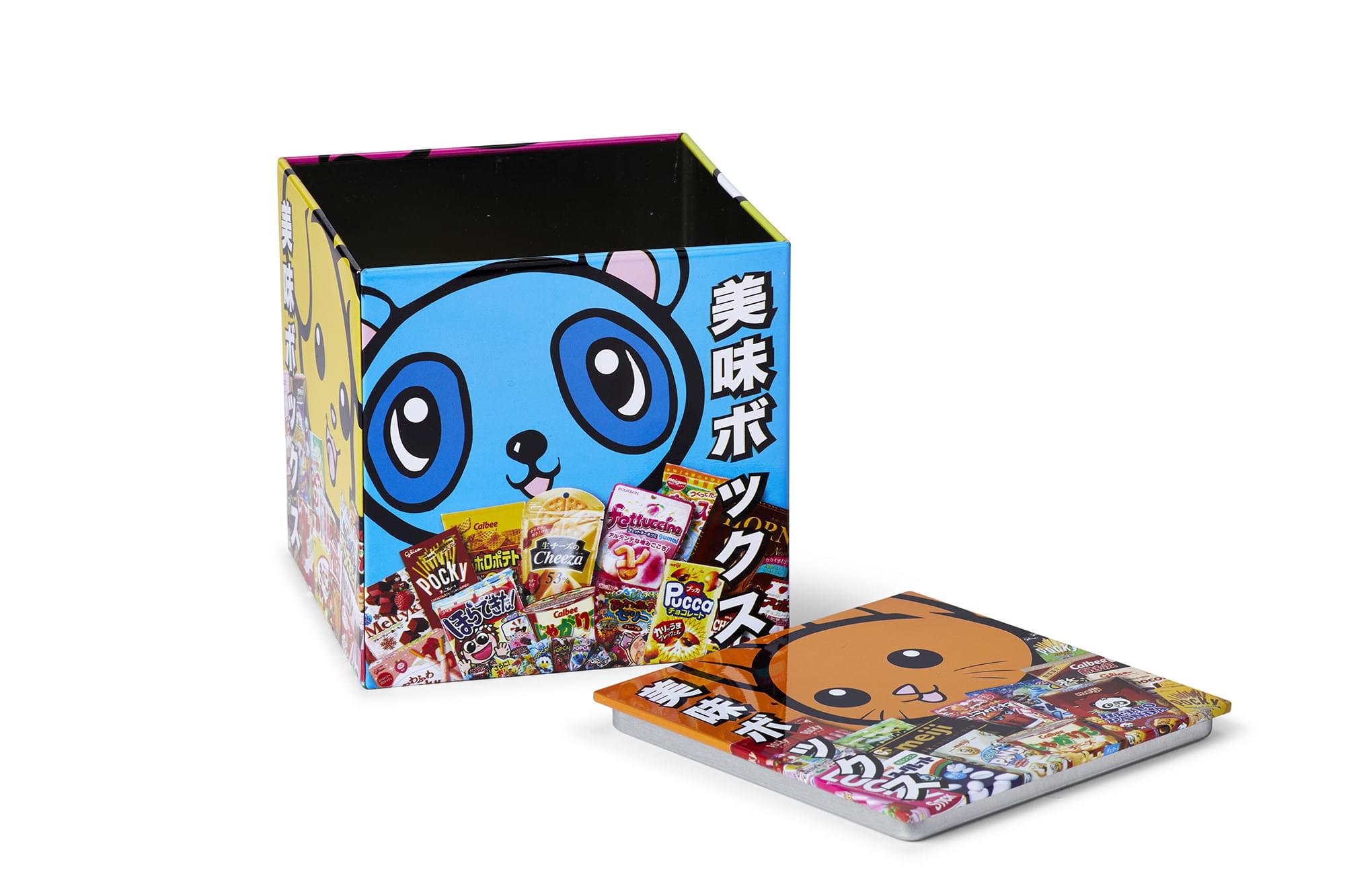 Dagashi Anime Otaku Japanese Snacks 4 x 4 Inch Tin Storage Box