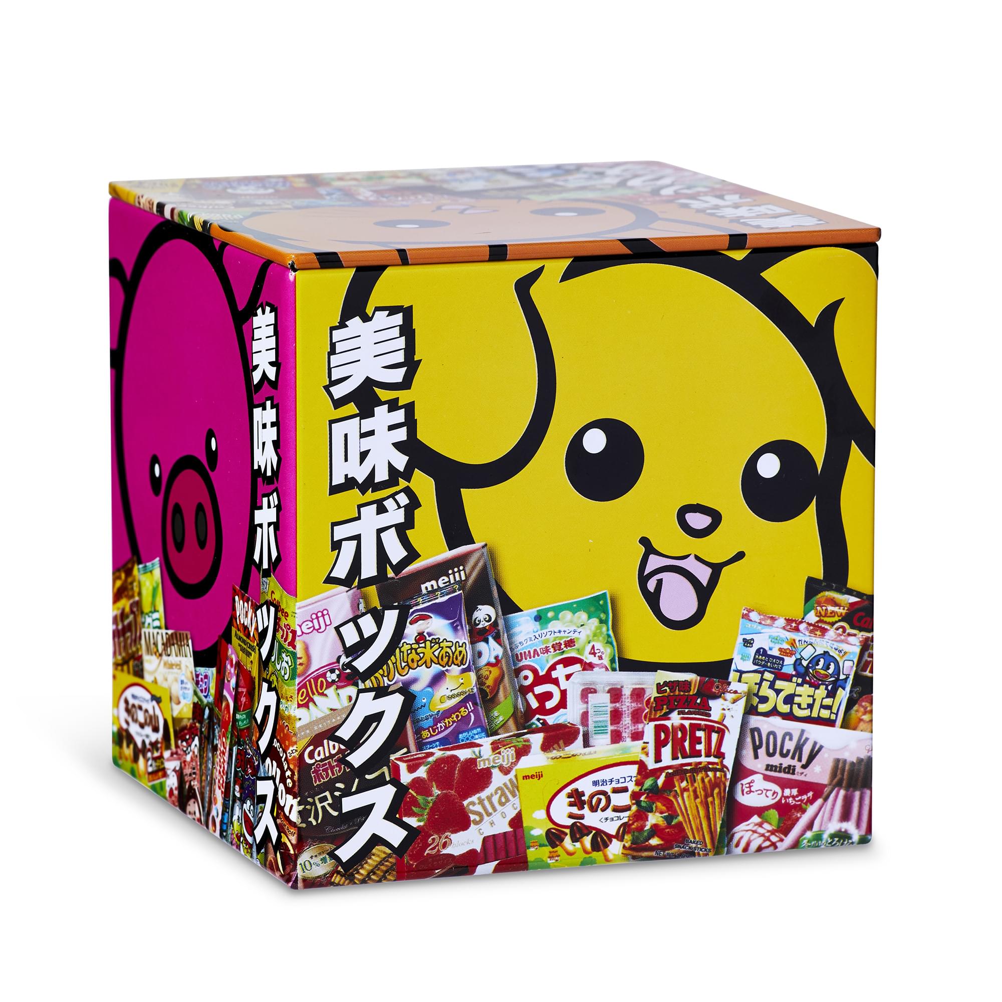 Dagashi Anime Otaku Japanese Snacks 4 x 4 Inch Tin Storage Box