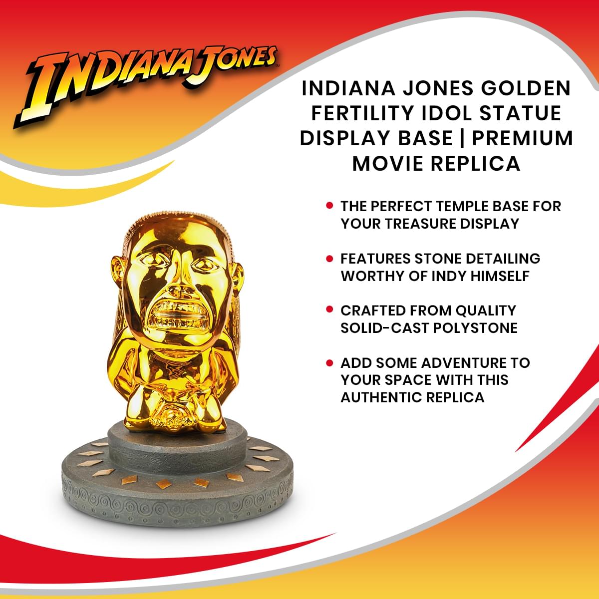 Indiana Jones Fertility Idol Statue Set with Base | Premium Movie Replica