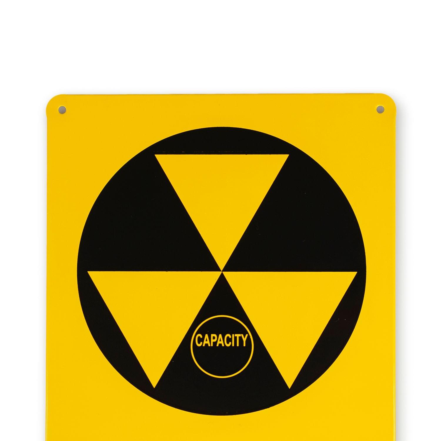 Vintage Fallout Shelter Metal Sign Replica, Nuclear Warning Sign, 6in X 9in