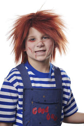 Evil Doll Child Costume Wig | Red