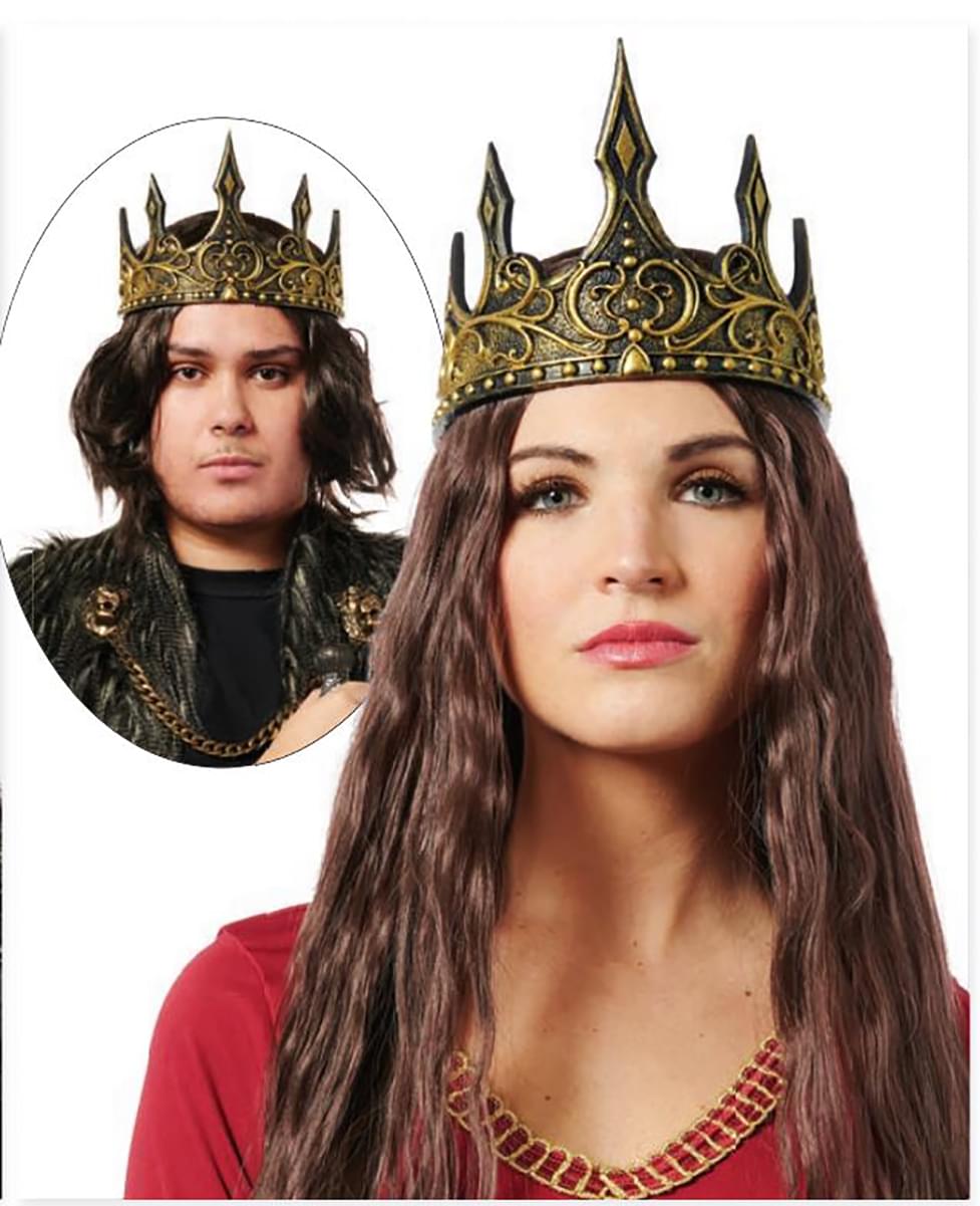 Ancient Pewter Crown Unisex Costume Accessory