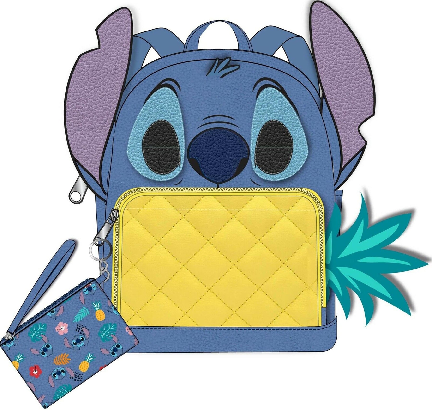 Disney Lilo & Stitch Pineapple 10 Inch Pleather Backpack w/ Coin Purse