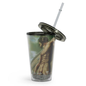 Attack On Titan Eren Yeager Titan Carnival Cup With Straw | Holds 16 Ounces