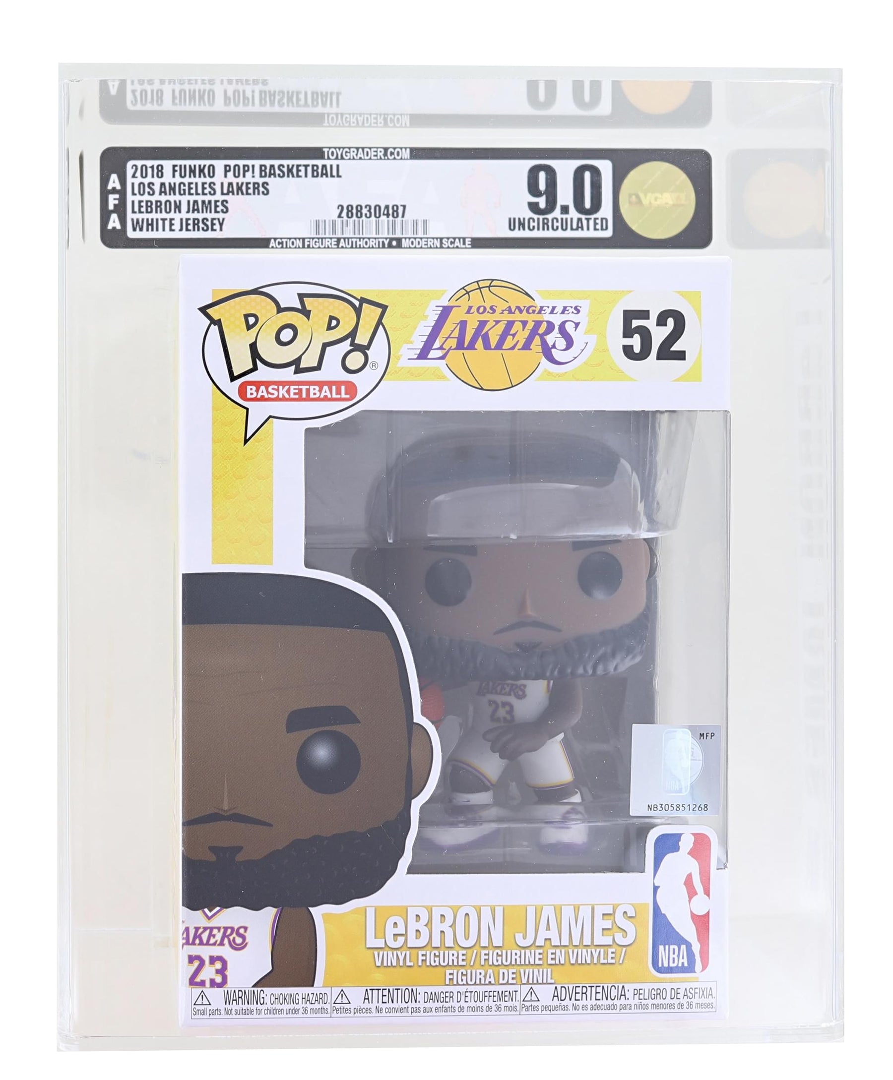 LA Lakers NBA Funko POP Vinyl Figure | Lebron James White Jersey Graded AFA 9.0