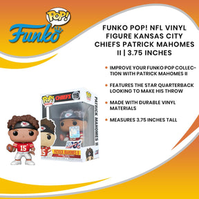 Funko POP! NFL Vinyl Figure Kansas City Chiefs Patrick Mahomes II | 3.75 Inches