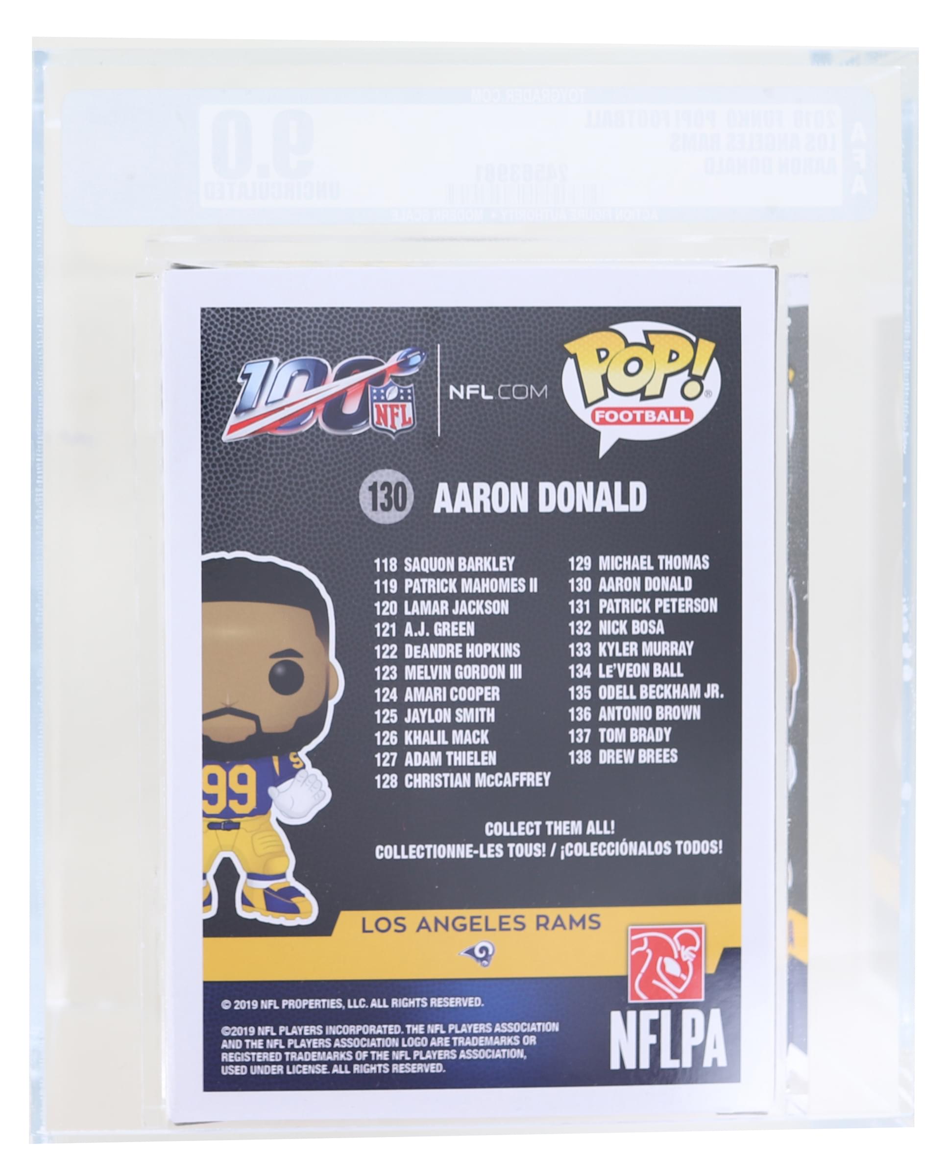 LA Rams NFL Funko POP Vinyl Figure | Aaron Donald Graded AFA 9.0