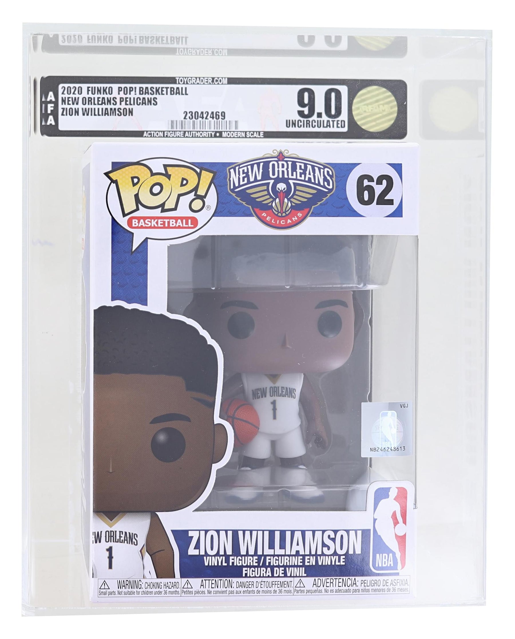 New Orleans Pelicans NBA Funko POP Vinyl Figure | Zion Williamson Graded AFA 9.0