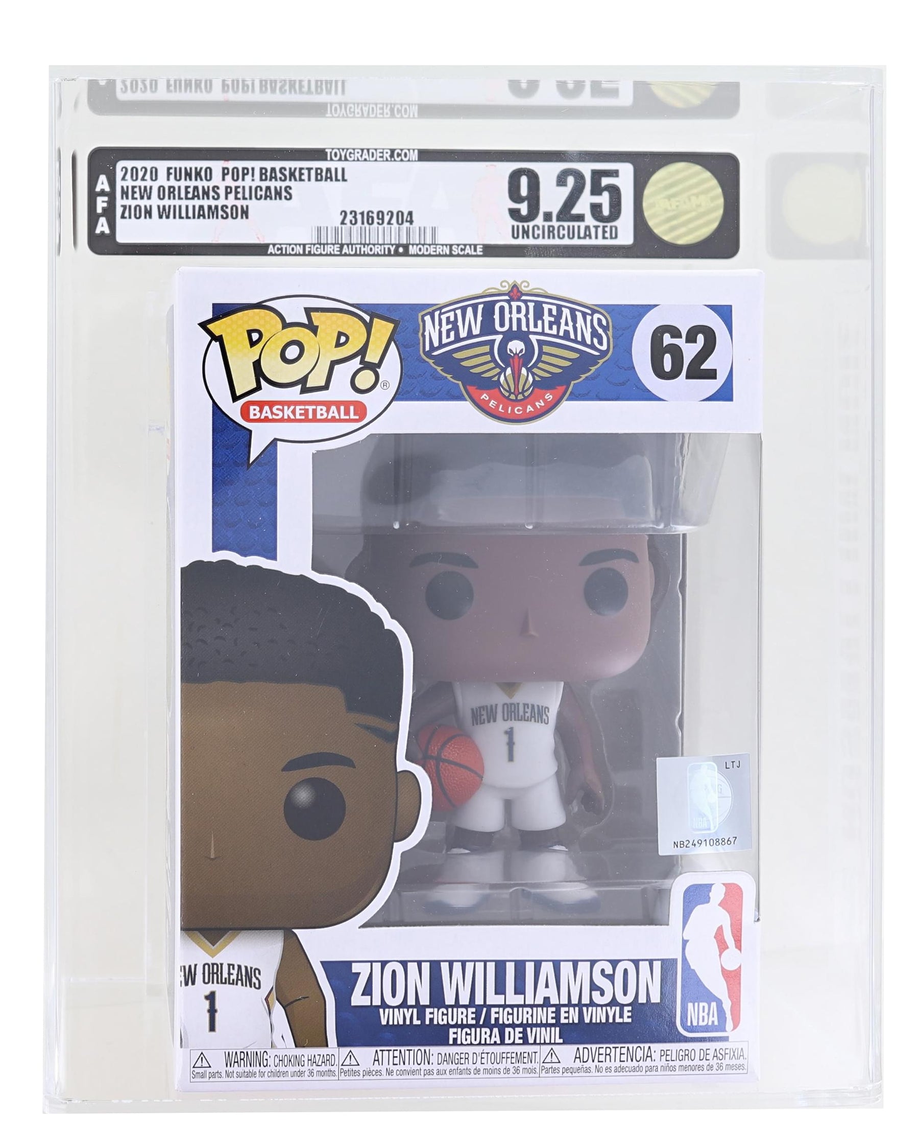 New Orleans Pelicans NBA Funko POP Vinyl Figure | Zion Williamson Graded AFA 9.25