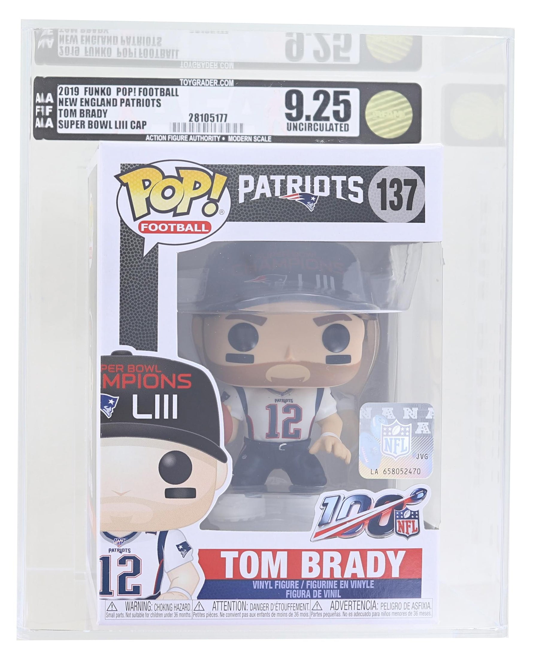 New England Patriots NFL Funko POP Vinyl Figure | SB LIII Tom Brady Graded AFA 9.25
