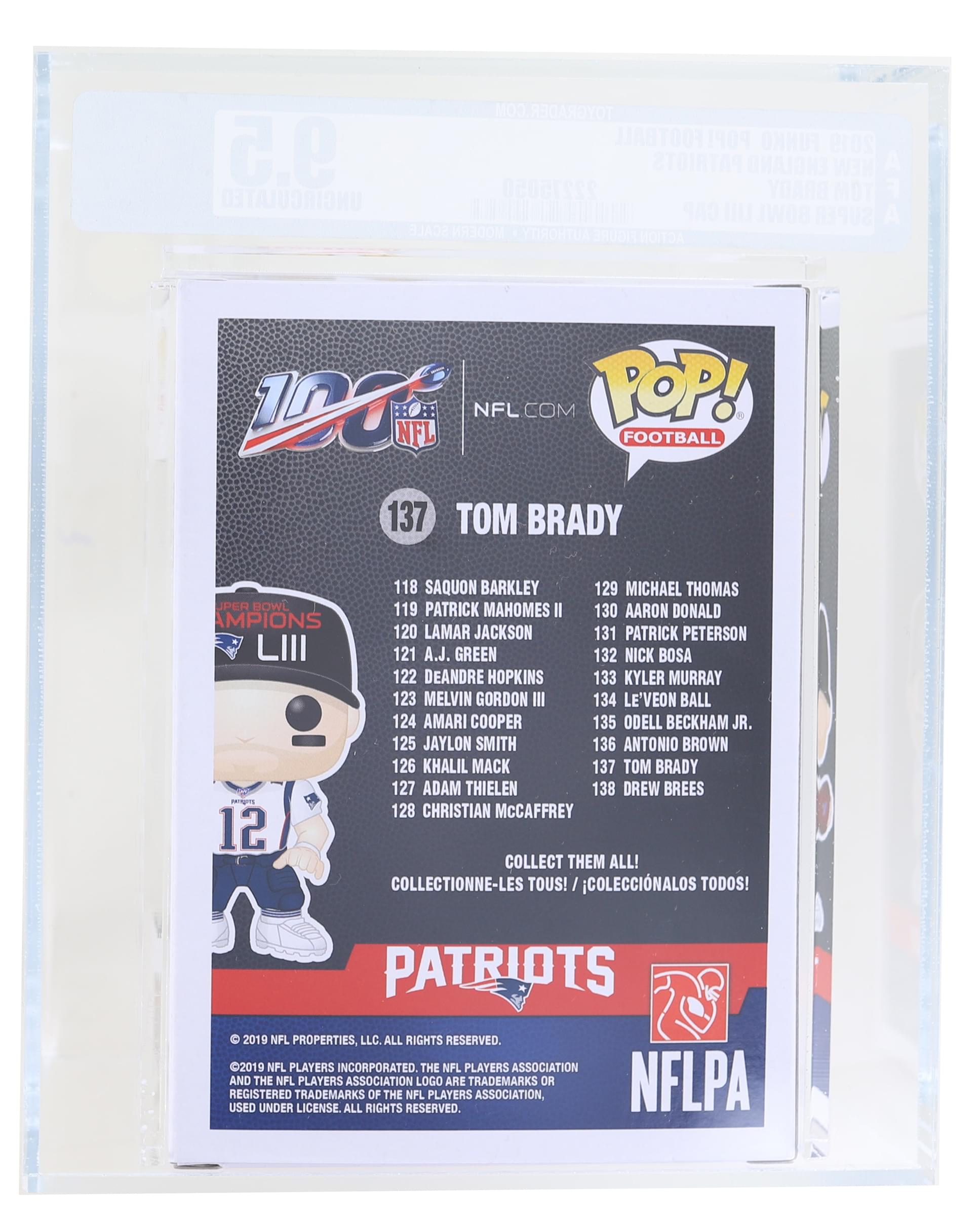 New England Patriots NFL Funko POP Vinyl Figure | SB LIII Tom Brady Graded AFA 9.5