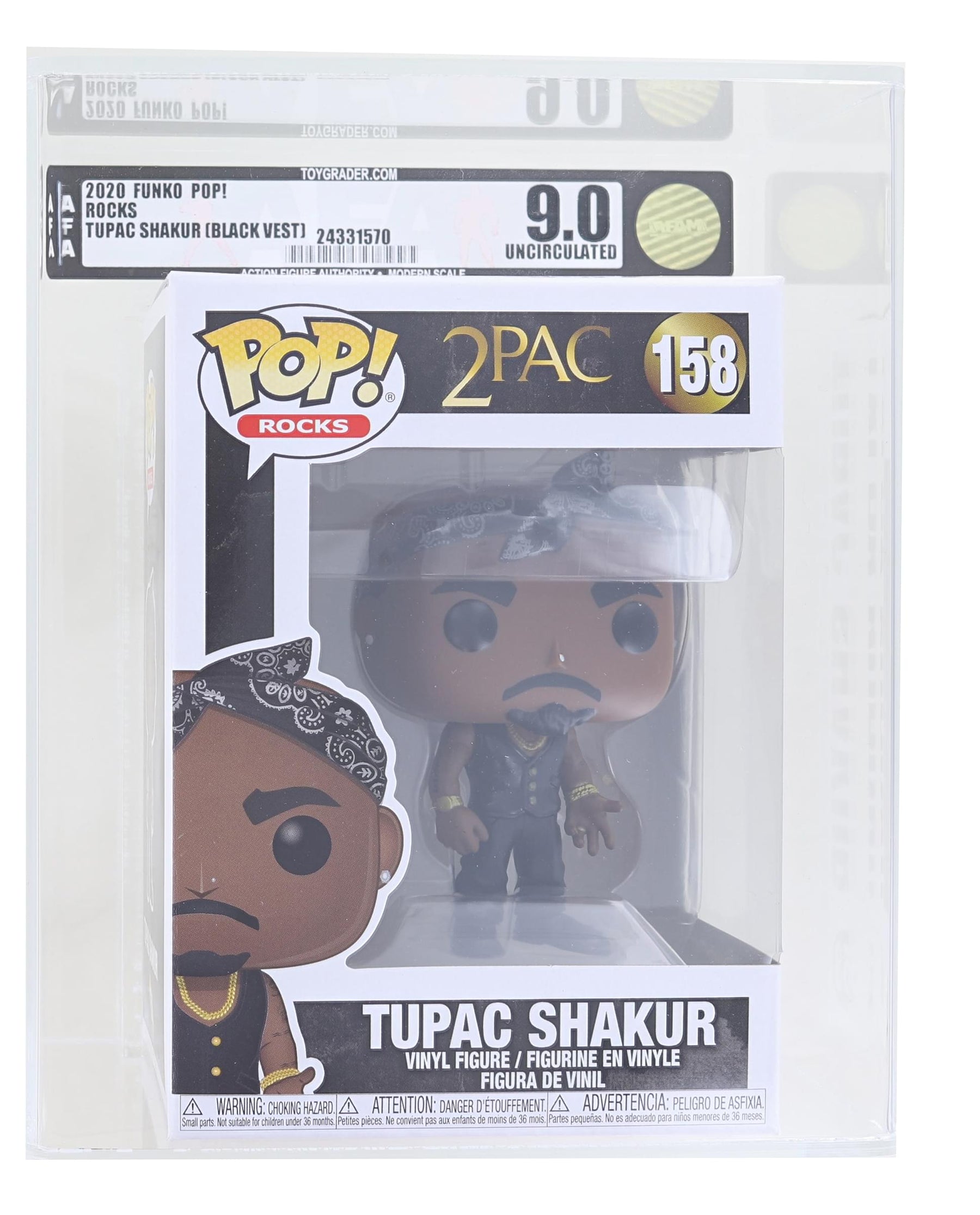 Funko POP Rocks Vinyl Figure | Tupac Shakur Graded AFA 9.0
