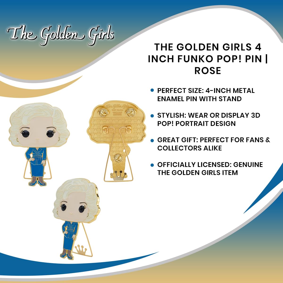 The Golden Girls 4 Inch Funko POP! Pin | Rose