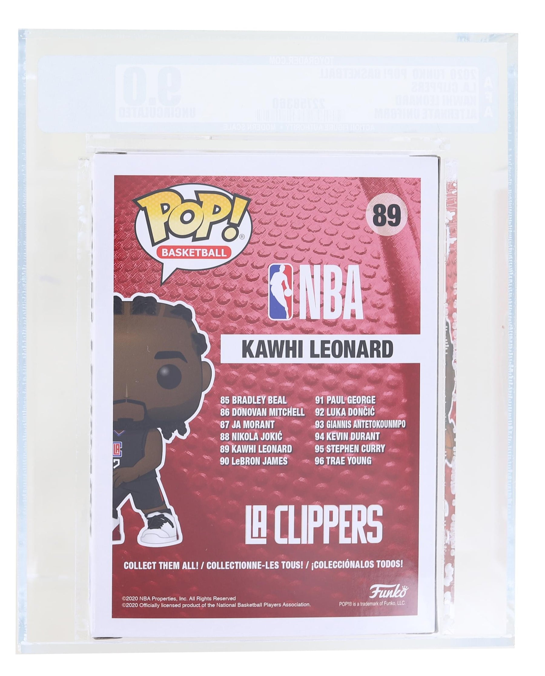 LA Clippers NBA Funko POP Vinyl Figure | Kawhi Leonard (Alternate) Graded AFA 9.0