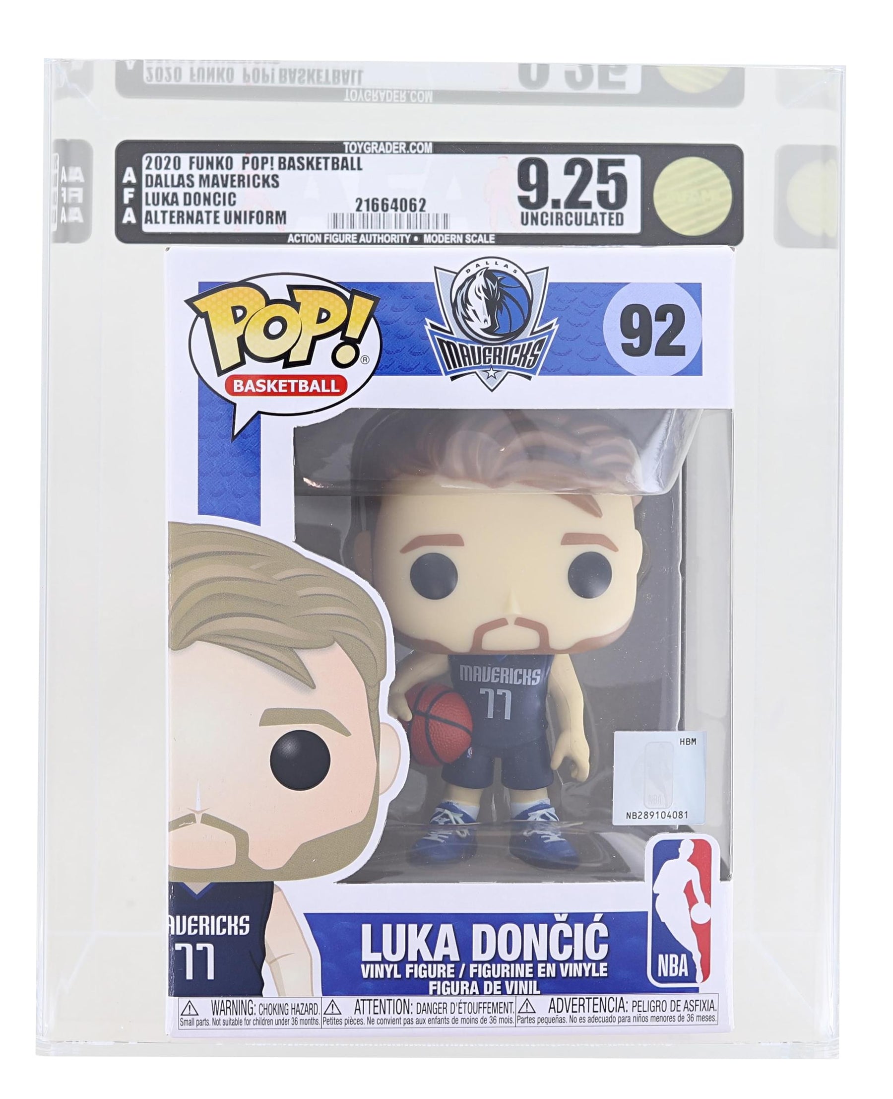 Dallas Mavericks NBA POP Vinyl Figure | Luka Doncic (Alternate) Graded AFA 9.25