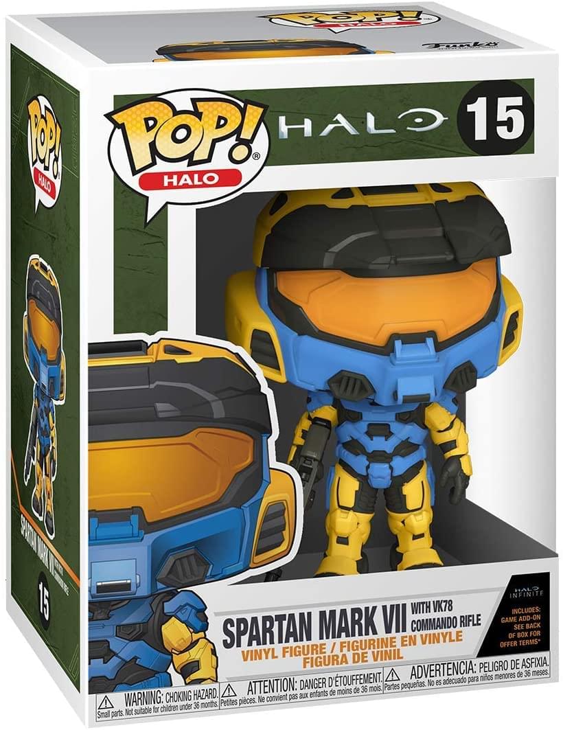 HALO Infinite Funko POP Vinyl Figure | Spartan Mark VII Blue/Yellow